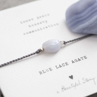 a Beautiful Story - Armband - Edelsteinkarte Blauer Achat Silber 3