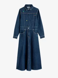 Bobo Choses - Denim embroidered flared long dress 8