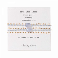 a Beautiful Story - Armband - Edelsteinkarte Du &amp; Ich Blauer Achat Silber