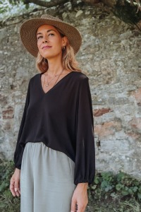 MIO ANIMO P U R E AEYA BLOUSE Crepe Black 2