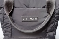 VIVI MARI - padded tote bag medium + strap basic woven slim - taupe 7
