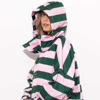 VIVI MARI - Raincoat bold stripes - green/rosé 6