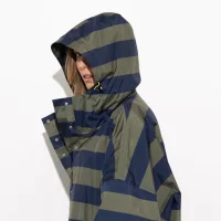 VIVI MARI - Raincoat bold stripes - navy/olive 4