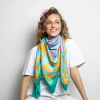 VIVI MARI - Scarf triangles - mint/rosé 2