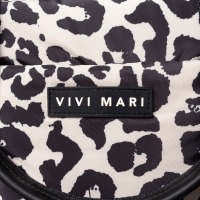 VIVI MARI - padded tote bag small + strap basic woven slim - leo splashes black/sand 7