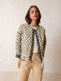 indi &amp; cold - REVERSIBLE QUILTED COTTON BOMBER JACKET 4