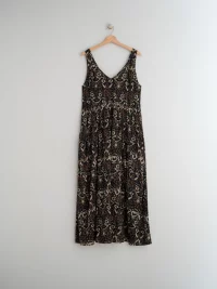 indi&amp;cold - CAMILE STRAP DRESS WITH ETHNIC PRINT IN VISCOSE COTTON VOILE - Negro 7