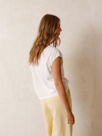 indi&amp;cold - CAP SLEEVE SHIRT IN ORGANIC COTTON - White 2