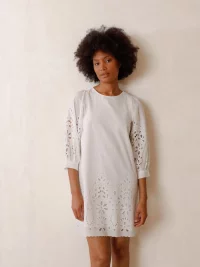 indi&amp;cold - CUTOUT DRESS IN ORGANIC COTTON BATISTE - White 6