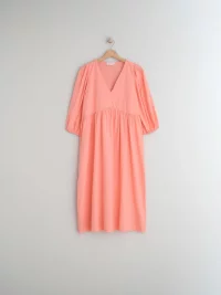 indi&amp;cold - FLOWY BECA DRESS IN GARMENT-DYED COTTON LINEN - Acid Pink 5
