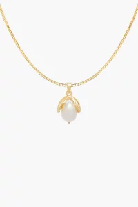 wildthings collectables - Pearl leaf necklace gold plated
