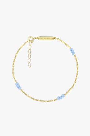 wildthings collectables - Triple blue beads bracelet gold plated - produced locally and sustainably