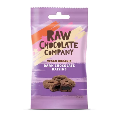 THE RAW CHOCOLATE COMPANY - Schokolade-Rosinen-Snackpack 28g - Biologisch Vegan Glutenfrei Palmölfr