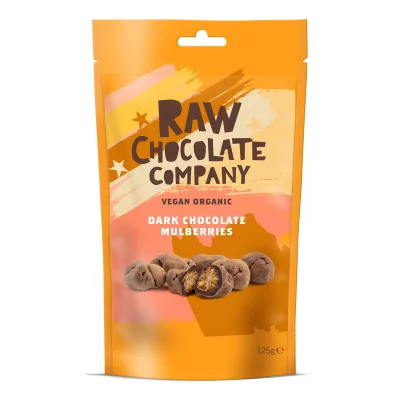 THE RAW CHOCOLATE COMPANY - Schokolade-Maulbeeren-Snack 125g - Vegan Bio Milchfrei Sojafrei