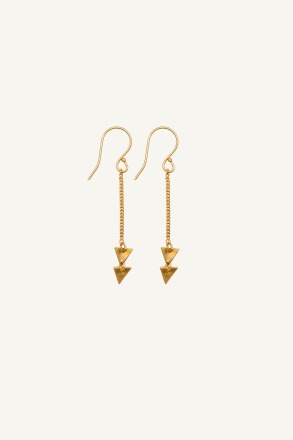by-bar - pd drop l earring - gold - by-bar amsterdam