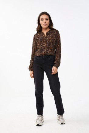 cato faded flower blouse - jet black - by-bar