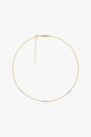 wildthings collectables - Triple blue beads necklace gold plated - produced locally and sustainably