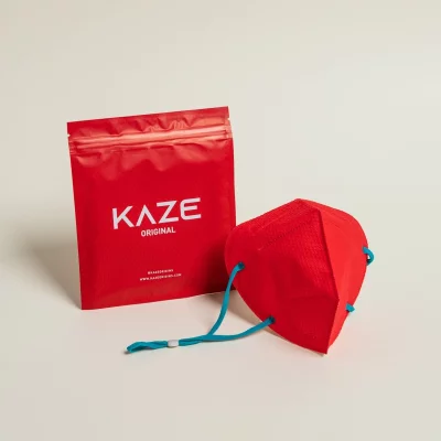 KAZE - FFP2 Maske - Red/Azure - 3-dimensional respirator mask