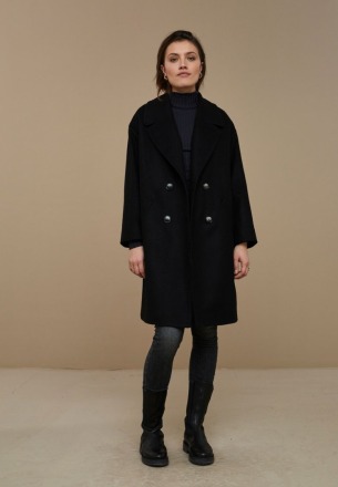 by-bar amsterdam - florence coat - black - 70% wool, 25% polyamide, 5% other fibres