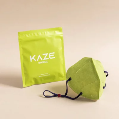 KAZE - FFP2 Maske - Lime Green/Blue - 3-dimensional respirator mask