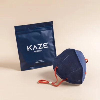 KAZE - FFP2 Maske - Dark Blue/Red - 3-dimensional respirator mask
