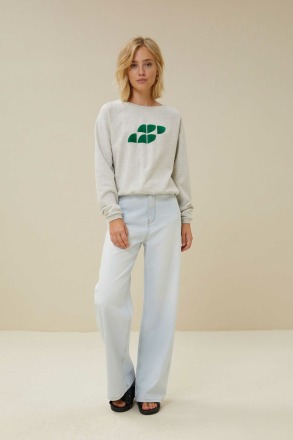 by-bar amsterdam - fenne sweater - grey-melange - 100 cotton