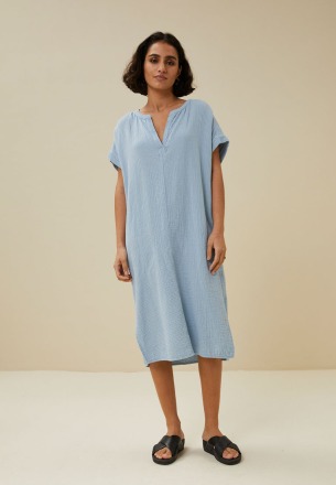 by-bar amsterdam - stina doppia dress - ashley blue - 100 cotton