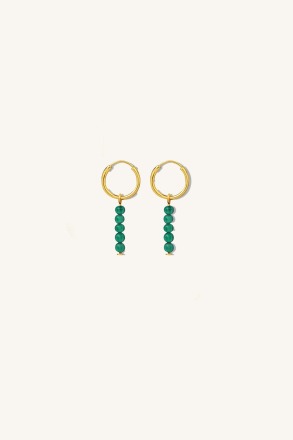 by-bar - daisy earring - Emerald - aus nickelfreiem vergoldetem Kupfer