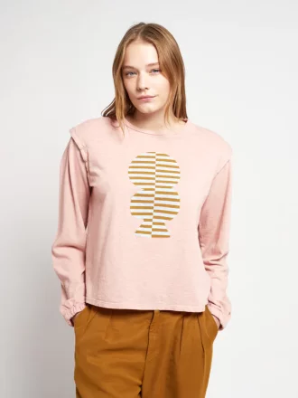 Bobo Choses - STRIPED MOLD PUFF SLEEVE T-SHIRT - Made in Spain