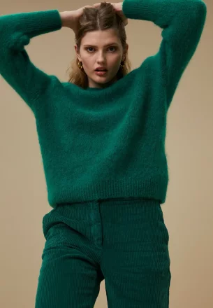 by-bar amsterdam - sanne pullover - Evergreen - 82% superkid mohair, 16% polyamide, 2% elastane