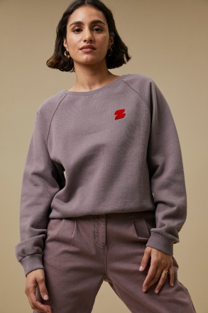 by-bar amsterdam - fenne sweater - dark lavender - 100 Bio-Baumwolle
