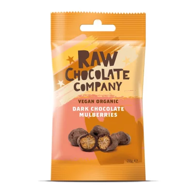 THE RAW CHOCOLATE COMPANY - Schokoladen-Maulbeer-Snackpack 28g - Vegan Bio Milchfrei Sojafrei Gluten