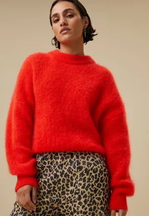 by-bar amsterdam - sonny pullover - poppy red - N E W Collection - Mohairmischung