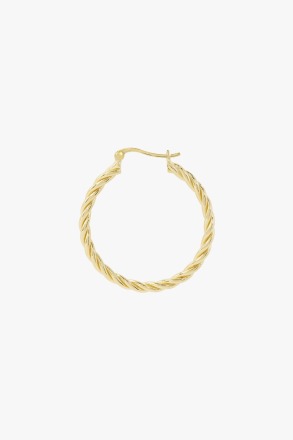 wildthings collectables - Medium twisted hoop earring gold plated 30mm - produced locally and sustainably