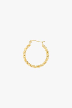wildthings collectables - Small twisted hoop earring gold plated 23mm - produced locally and sustainably