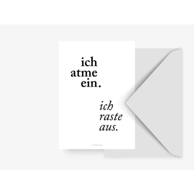 typealive - Postkarte - Ich Atme Ein - Offsetdruck auf Naturpapier