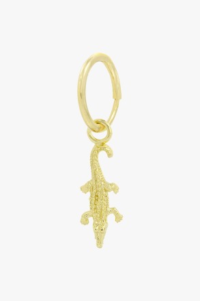 wildthings collectables - Crocodile earring gold plated - produced locally and sustainably