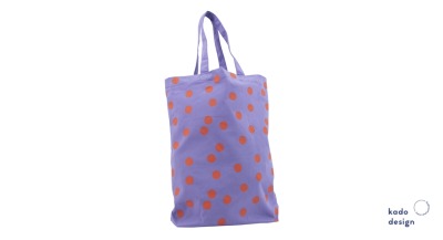 Kadodesign - Cotton bag - purple polka dots - 100 Cotton