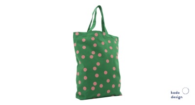 Kadodesign - Cotton bag - green polka dots - 100 Cotton