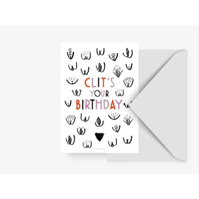 typealive - Postkarte - Clits Your Birthday - Offsetdruck auf Naturpapier