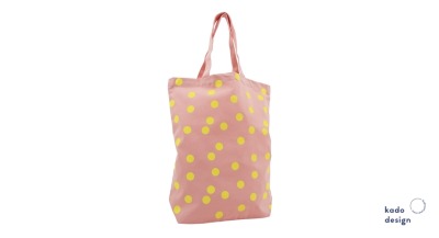 Kadodesign - Cotton bag - yellow polka dots - 100 Cotton