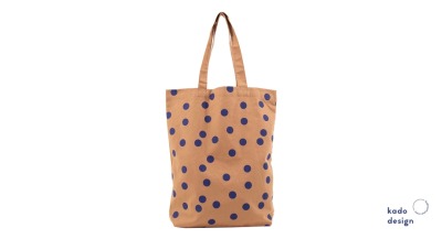 Kadodesign - Cotton bag polka dots - clay ink blue - 100 Cotton