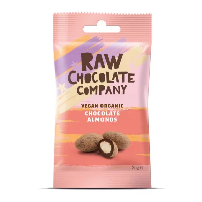 THE RAW CHOCOLATE COMPANY - Schokoladen-Mandel-Snackpack 28g - Biologisch Vegan Glutenfrei Palmölfr