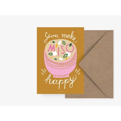 typealive - Postkarte - Miso Happy - Offsetdruck auf Naturpapier