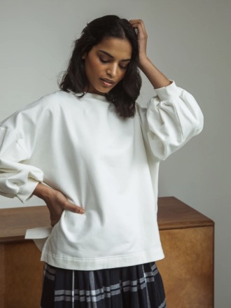 BEAUMONT ORGANIC - Amelia Organic Cotton Top In White - Made ethically in Portugal