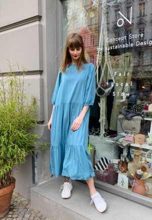 WEMOTO - Allie Viscose Dress - Blue - 100 Viscose