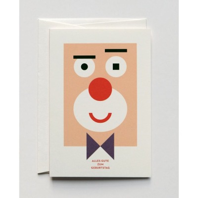Haferkorn &amp; Sauerbrey - Geburtstagskarte Happy Clown - umweltfreundliches Feinstpapier