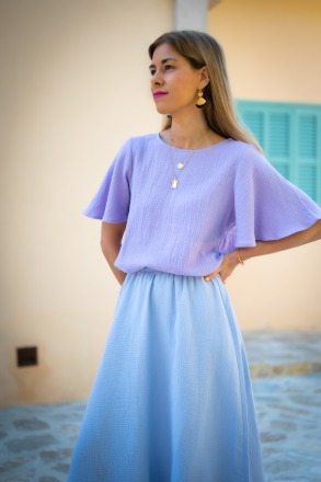 MIO ANIMO SWING BLOUSE Musselin Soft Lilac - Fair made in Berlin