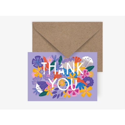 typealive - Postkarte - Bloomy Thanks - Offsetdruck auf Naturpapier