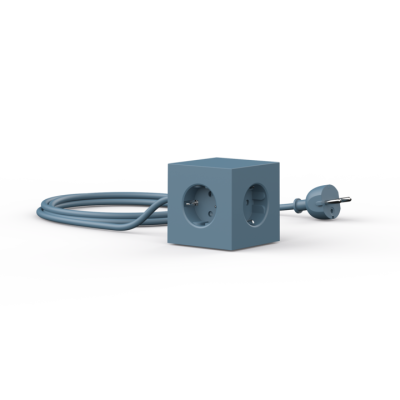 Avolt Square 1 Steckdosenleiste - Ocean Blue - voraussichtlich bald wieder verfügbar - Magnetisches Verlängerungskabel mit 3 Steckern und 2 USB-Anschlüssen - ocean blue